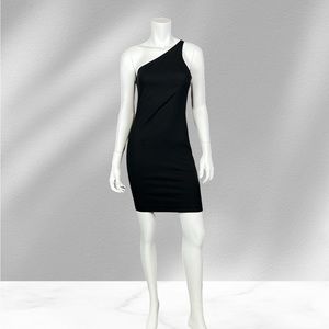 Alexander Wang Black Bodycon One Shoulder Stretch Dress Size Small